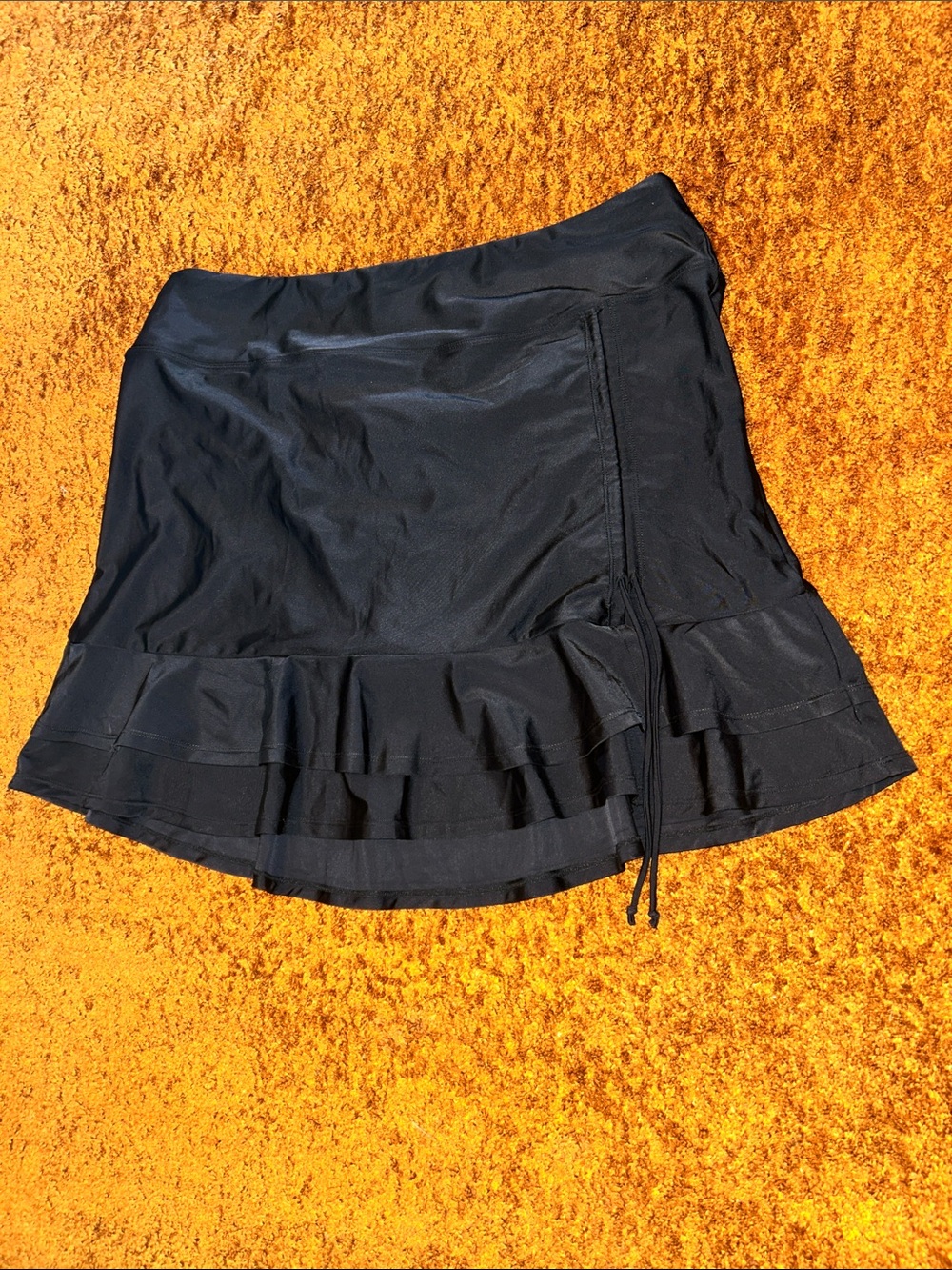 Baleaf Black Ruffle Swim Skirt with Side Tie